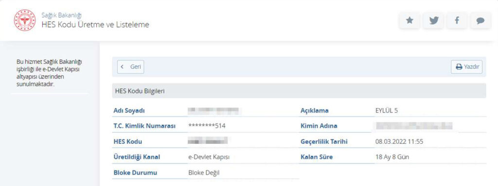 E Devlet HES Kodu Alma