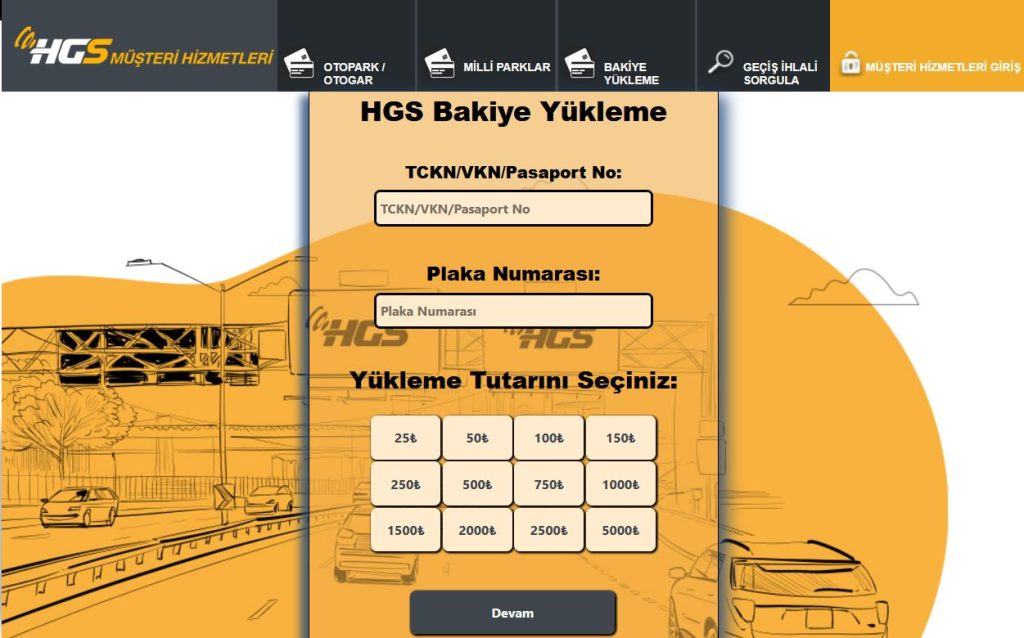 HGS Yükleme