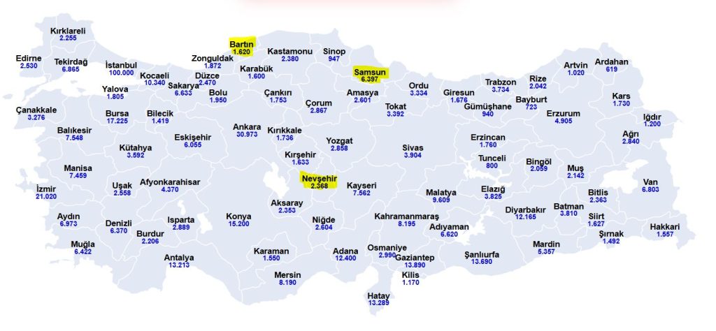Samsun, Nevşehir, Bartın TOKİ Kura Sonuçları